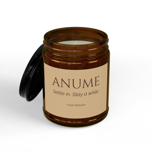 ANUME Fresh Balsam Scented Soy Candles with Black Lid, (4 and 9oz)