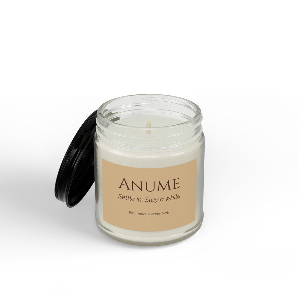 ANUME Eucalyptus Lavender Herb Scented Soy Candles with Black Lid, (4 and 9oz)