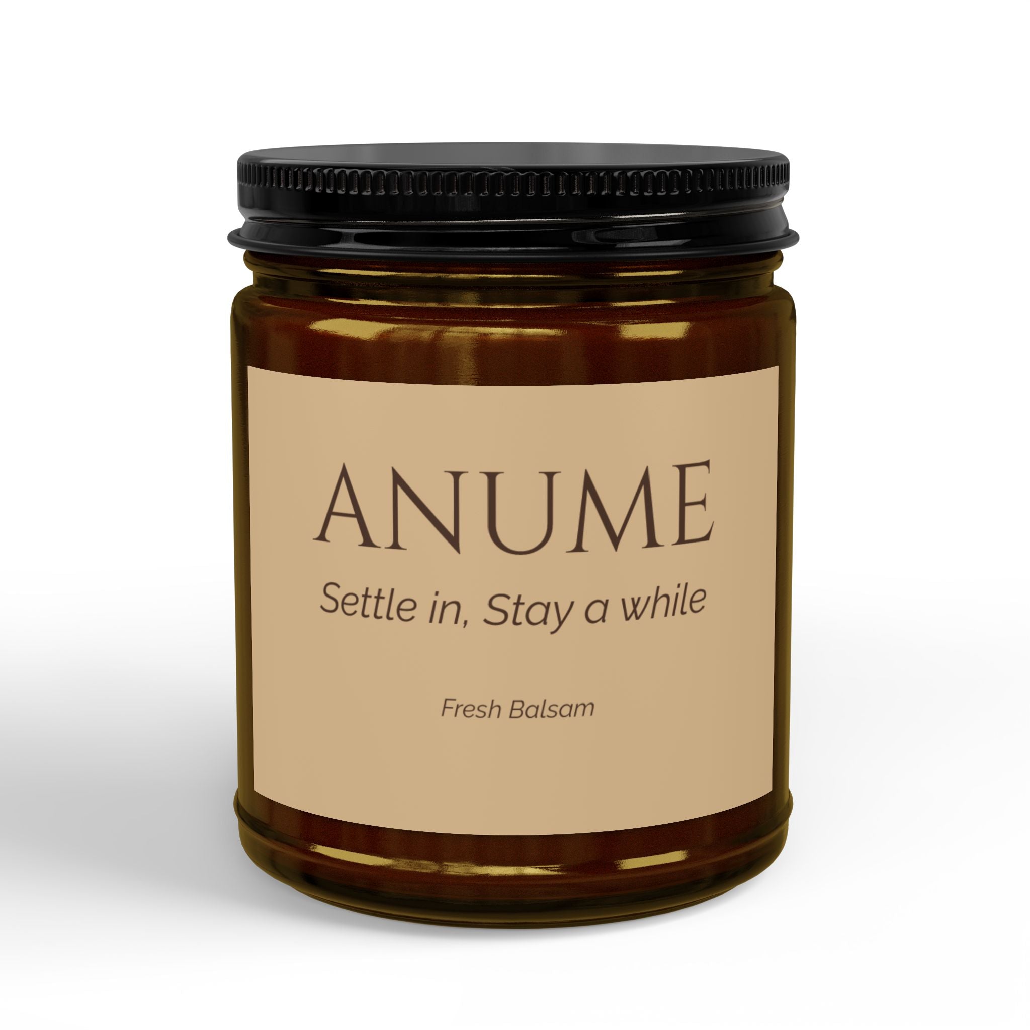 ANUME Fresh Balsam Scented Soy Candles with Black Lid, (4 and 9oz)
