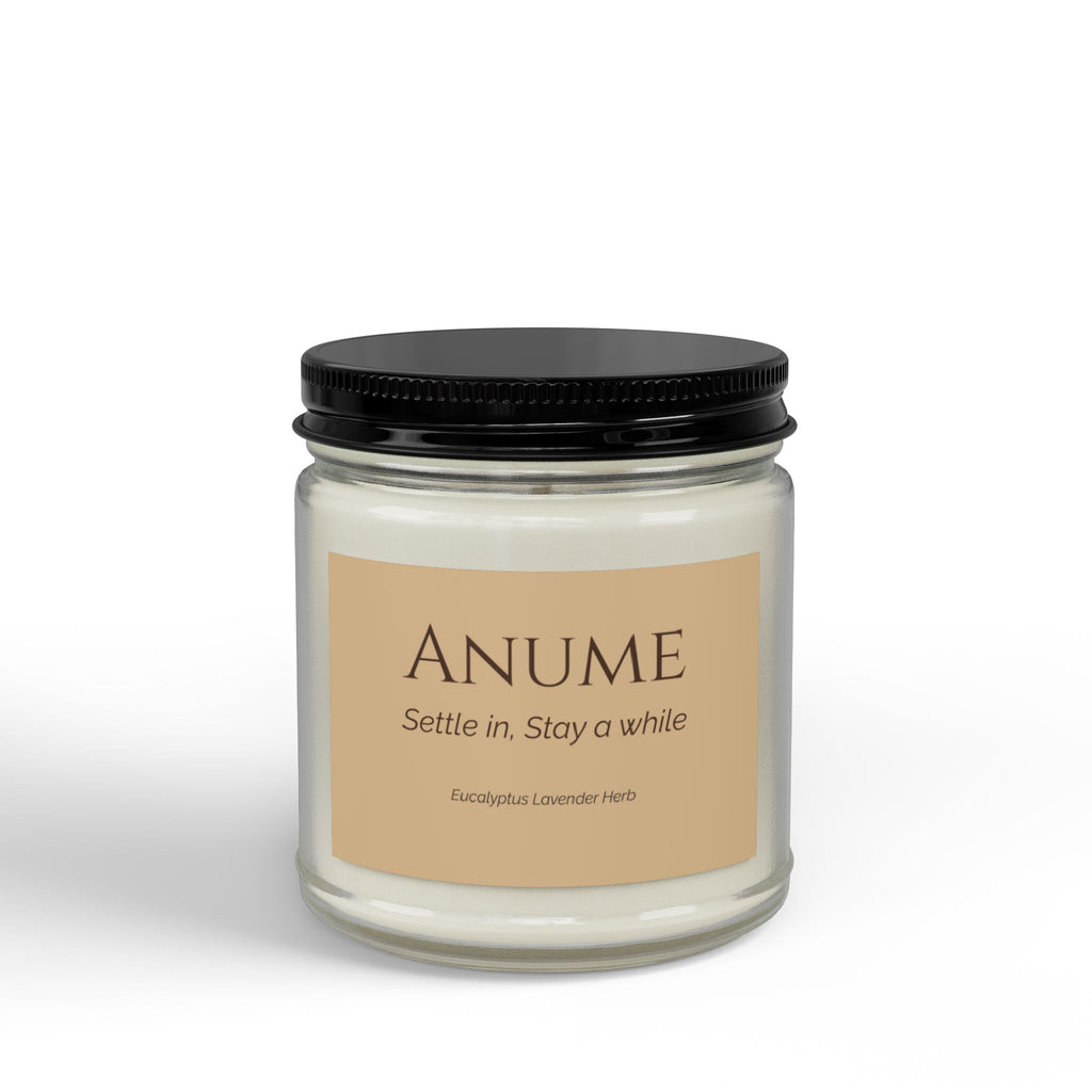 ANUME Eucalyptus Lavender Herb Scented Soy Candles with Black Lid, (4 and 9oz)