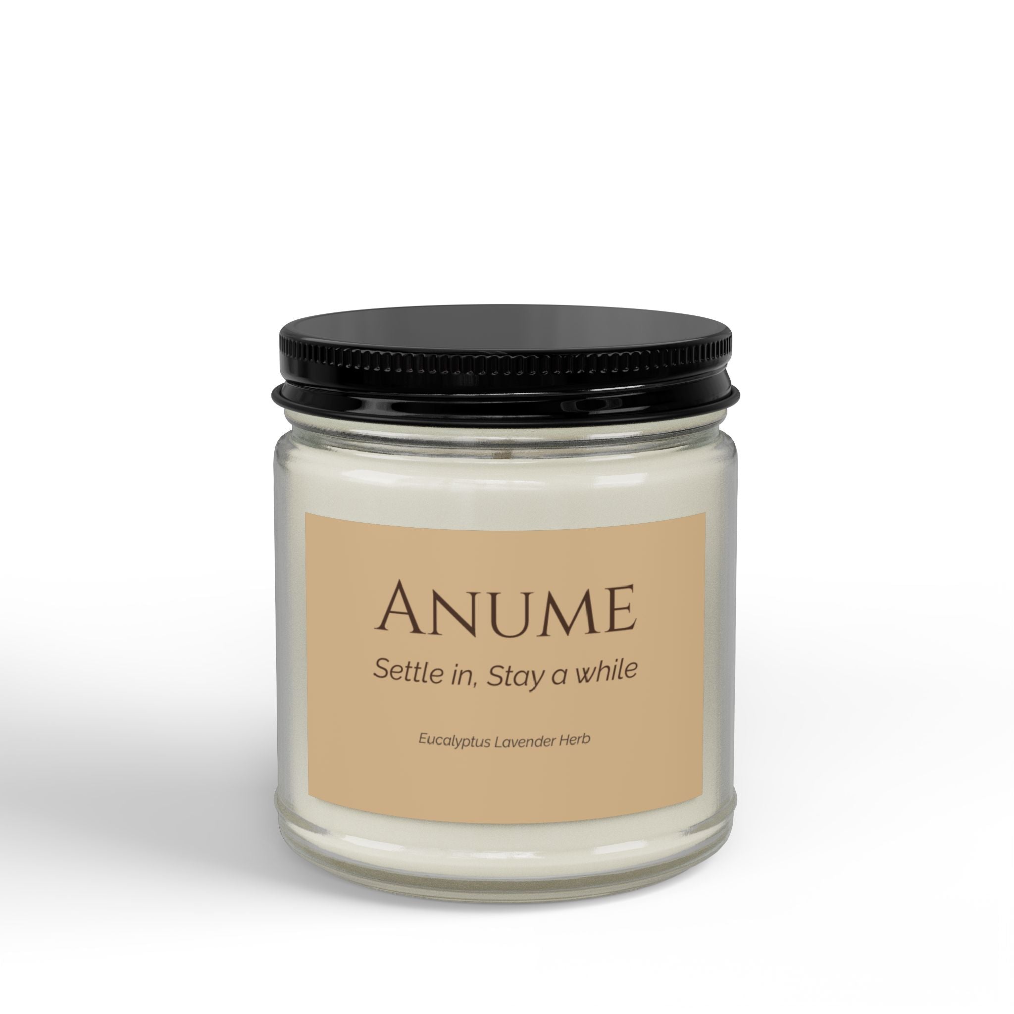 ANUME Eucalyptus Lavender Herb Scented Soy Candles with Black Lid, (4 and 9oz)